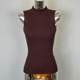 Spring And Autumn New High-End Pure Desire To Warm Up Chest High Top Solid Color Inside The Bottom Of The Knitless T-Shirt Womenins