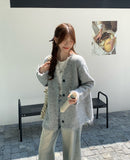 Korean Milk Whirling Soft Sweater Cardigan Dress Woman 2025 New Autumn And Winter Lazy Loose Warm Long-Sleeved Knit Coat