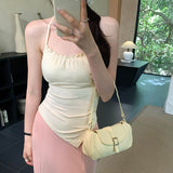 Sweet Spice Girls 2025 With Hanging Neck Sling Vest For Summer Body Dress Short Bottom Top
