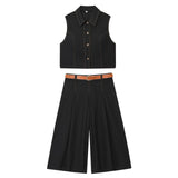 Coloring Anti-Line Straight Vest 8333723800 Long Folding Belt Bermuda Shorts 8288723 Set
