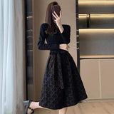 Black Hepburn Dress High-End Women Spring Autumn 2026 New Temperament High-End Waist Thin Black Dress