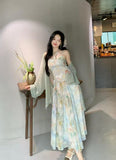 2026 New Design Hanging Neck Sling Skirt Large Size Cardigan Dress Set Beautiful Women's Clothing