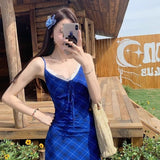 French Vintage Suspension Dress 2025 Summer New Fashion Spice Girl Design Slend Of Stupe