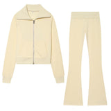 Clip Long Sleeve Zipper Gripping Jacket 4174816 High-Waisted Elastic Trousers 4174817 Set