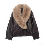 Autumn New Artificial Fur Can Be Removed Neck Gut Imitation Leather Jacket Jacket 4341853