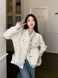Small Fragrant Coat Women's Autumn 2025 New Design Color Wave Dot Esopus Loose High-End Feeling Long-Sleeved Top