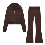 Clip Long Sleeve Zipper Gripping Jacket 4174816 High-Waisted Elastic Trousers 4174817 Set