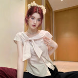 Temperament T-Shirt With Short-Sleeved Shirt Women's T-Shirt Summer Sweet Slimming Tops Hottie