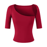 Pure Sleeve T-Shirt Girl Summer Chic Design Sense Slimming Shirt Hottie Elastic Small Top