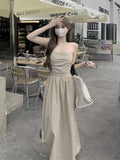 Spice Girls Folded Corset Dress Women's Fashion Temperament A-Character Skirt Waist Thin