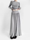 The Feeling Of Thin A-Word Half-Body Skirt Autumn 2025 New Gentle Wind Temperament With High-Waisted 100-Folded Skirt