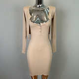 Spring And Summer New Pure Want To Show The Figure Button-Buttoned Sling Dress + Cardigan Long Sleeve Slim Two Sets Ins