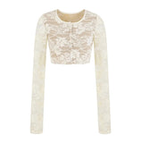 Lace Micro-Permeable Cardigan Top Women 2026 Summer New Hot Girl Solid Color + Inside The Sling Vest Set