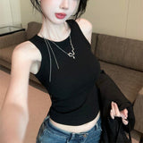 Shangkong Beauty Back Lace Sling Vest Female Feeling Hottie Wearing Sleeveless Bottom Dew Umbilong Coat Wear