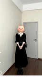 French-Style Black Polo Collar Shirt Dress Dress Woman 2025 New Summer Wearing Two Long Skirts