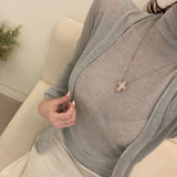 Casual Two Sets Of Long-Sleeved Coat + High-Neck Sleeveless Vest Thin Slim Tops South Korea Dongdae Tide