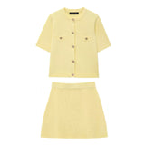Women's Short-Sleeved Knitted Knitted Knitted Miniskirt