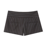 Spring New Slim Thin Striped Waist Shorts 4341402