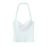 Spring New Wave Point Hanging Neck Top 2732045 High-Waisted Shorts 4661436