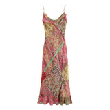 Spring New Patchwork Printing Tie Sling Dress 3293246