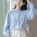 The Beginning Of The School Season Shirt Women's Spring And Autumn Design Sense Of Small Loose Shirt Small Shirt College Style Thin