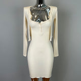 Spring And Summer New Pure Want To Show The Figure Button-Buttoned Sling Dress + Cardigan Long Sleeve Slim Two Sets Ins