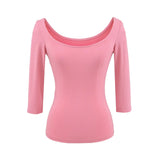 Spice Girls Seven-Sleeved T-Shirt Girl Autumn New Pure Desire To Repair The Body Slimming On The Bottom Of The Coat