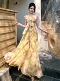 Seaside Tindal Holiday Yellow Dress Summer Beauty Island Mingmei Dopamine Thai Unique Small Sling