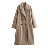 Autumn New Soft Double Buckle Dress Loose Coat 3046269