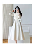 2025 Autumn Dress New Improved Cheongsam Suit To Collect Waist Thin Two Sets Of Temperament Small Fragrant Sling Dress