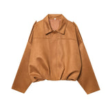 Spring New Velvet Texture Effect Bomber Jacket Jacket