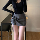 Summer New Temperament Slim Thin Bag Hip Skirt Folding With Long Legs