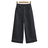 Linen Broad Leg Pants Women 2026 Summer New Retro Style High-Waist Pocket Loose Straight Slacks