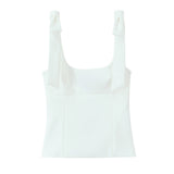 Wide-Shoulder Sling Sling Waistcoat Women Wear Chic Design Elastic Short Inner Sleeveless Top