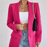 Explosion Women's Casual Fashion Loose Solid Color Temperament Commuting Collar Jacket Suit Spring And Autumn Coat