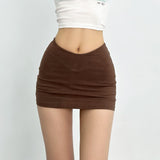 2025 Summer New Thai Hottie Sexy Low V Waist Tight Body Slim Ass Skirt Skirt Mini Short Skirt