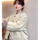 This Year's Popular Light And Thin Spring And Autumn 2025 New Small Fragrant Style Korean Wearing A Lingge Cotton Jacket Woman