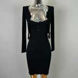 Spring And Summer New Pure Want To Show The Figure Button-Buttoned Sling Dress + Cardigan Long Sleeve Slim Two Sets Ins
