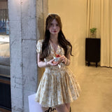 Super Good-Looking Cute Broken Flower Dress 2025 New Temperamental Women's Spring Wear French Age Reduction Waist Ins