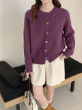 Japan And South Korea Lazy Wind-Collared Sweater Women's Autumn And Winter New Sweet Color Love Buckle Fashion Knitted Shirt Coat Thick