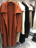 Orange Long Sweater Coat Women's Autumn And Winter New Temperament Thick Lazy Loose Knitting Shirt