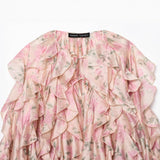 Summer New Lotus Edge Layer Printing Loose Long-Sleeved Shirt 1289591001