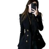 French High-End Double-Dled Blazer Women's Spring And Autumn New A Gas Field Strong Commuter Suit Top