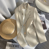Spring And Autumn 2025 New Small Suit Jacket Women's Casual Loose Ocean Fragrant Style Women's Long Sleeve Thin