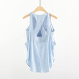 Summer Yoga Vest Women's Shockproof Chest Pad Two-In-One Sports Blouse Loose Running Fitness Set Burqa