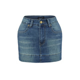 Korean Niche Temperament Sexy Cowboy Short Skirt Women Summer Anti-Skinny Design Hot Girl Hip Skirt