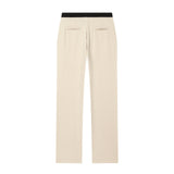 Colored Short-Sleeved Suit Jacket 8317696 High-Waisted Sleeves Casual Straight Trousers 8316696 Set