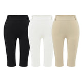 Side-Opening Seven-Point Pants Women 2026 Summer New Hot Girl Solid Color High-Waisted Elastic Hips Slacks