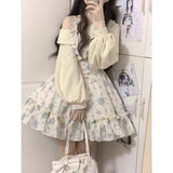 Lolita Dress Autumn And Winter New College Slams Hanging Skirt Sweet Open Shoulder Ponum Cake Skirt Girl