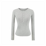 Pure-Style Sexy Hottie Set Spring Warehouse Round Collar Buckle Long-Sleeved T-Shirt Low-Waisted Hip Shorts Skirt Girl